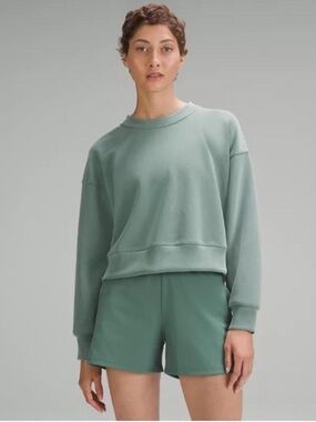 lululemon athletica Sage Green Cropped Crew Sweatshirt